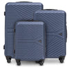 Set di valigie WINGS Merlin da 3 pezzi in policarbonato al 100% BLU SCURO