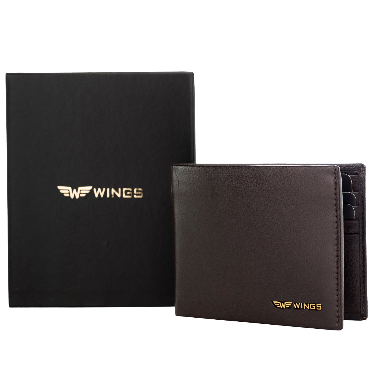 Pánská hnědá peněženka WINGS z přírodní kozí kůže