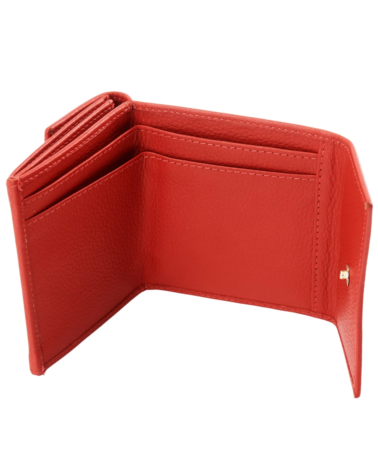 Kompaktowy portfel damski skórzany z ochroną RFID WINGS RED LEATHER COLLECTION