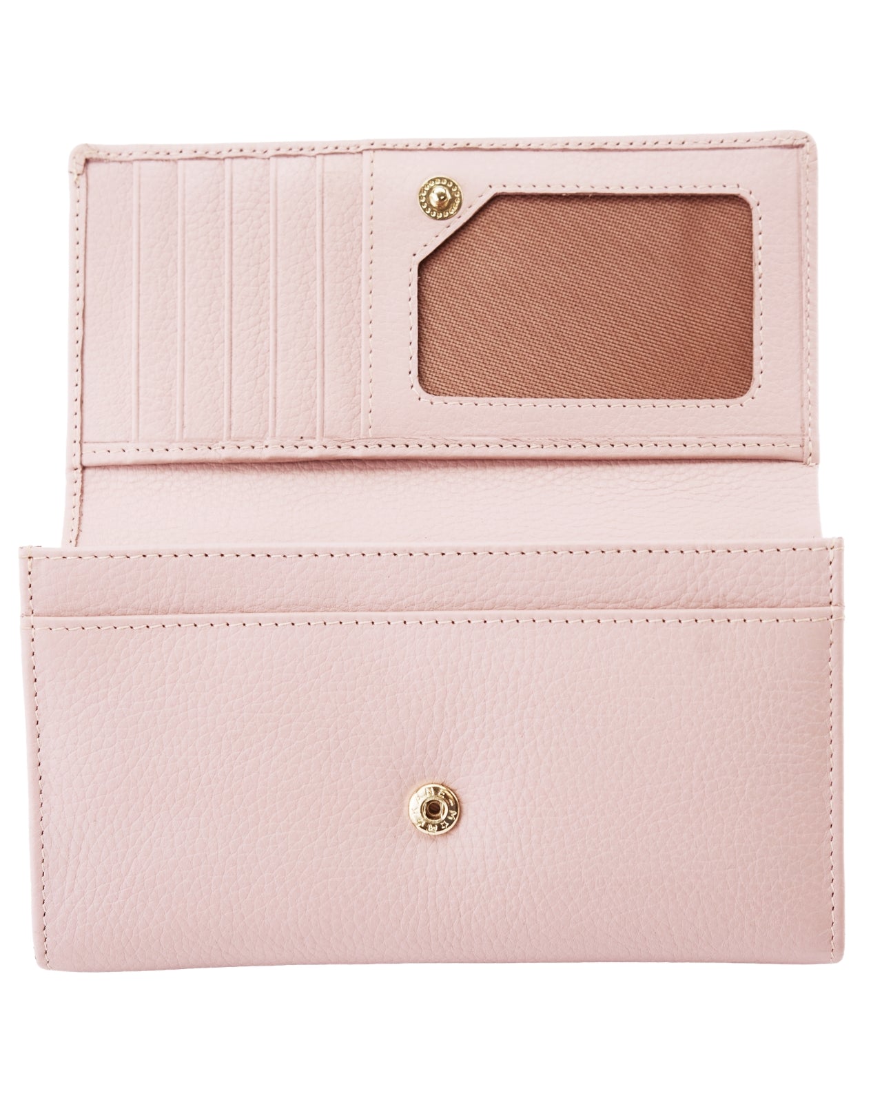 Pojemny portfel damski WINGS skórzany z ochroną RFID PINK LEATHER COLLECTION