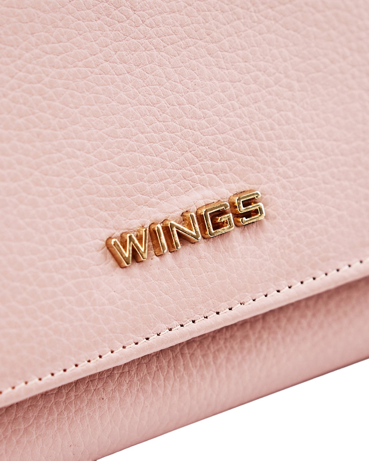 Pojemny portfel damski WINGS skórzany z ochroną RFID PINK LEATHER COLLECTION
