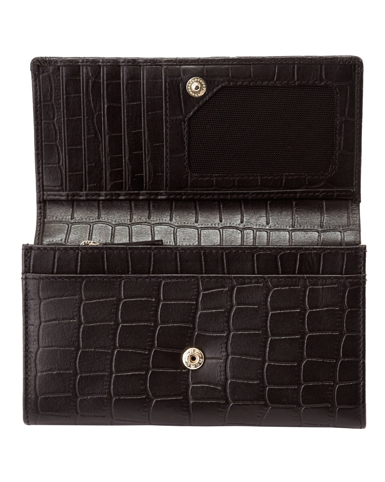 Pojemny portfel damski WINGS skórzany z ochroną RFID COCO BLACK LEATHER COLLECTION