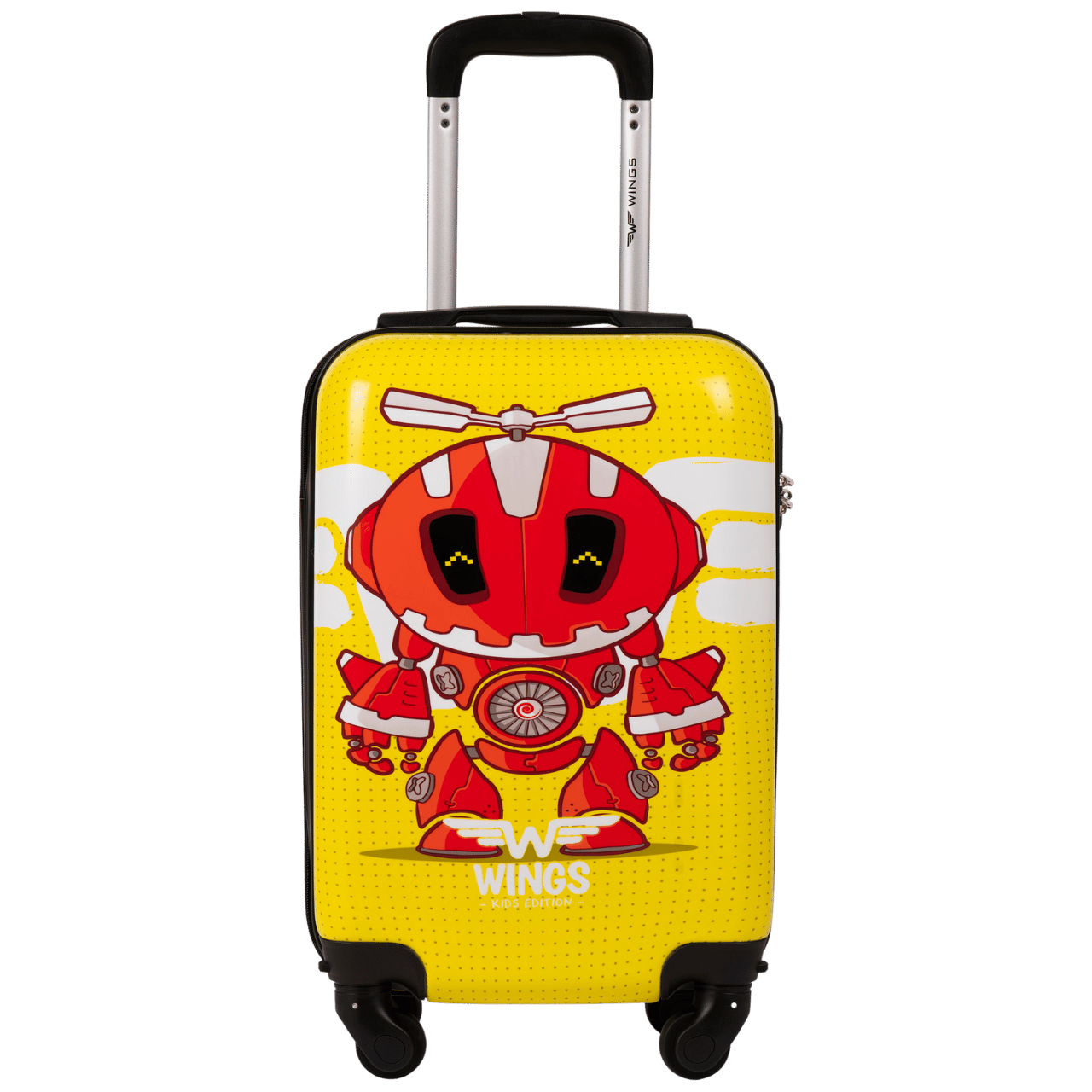 WALIZKA KIDS KABINOWA TWARDA WINGS YELLOW ROBOT XS 18" KIDS COLLECTION
