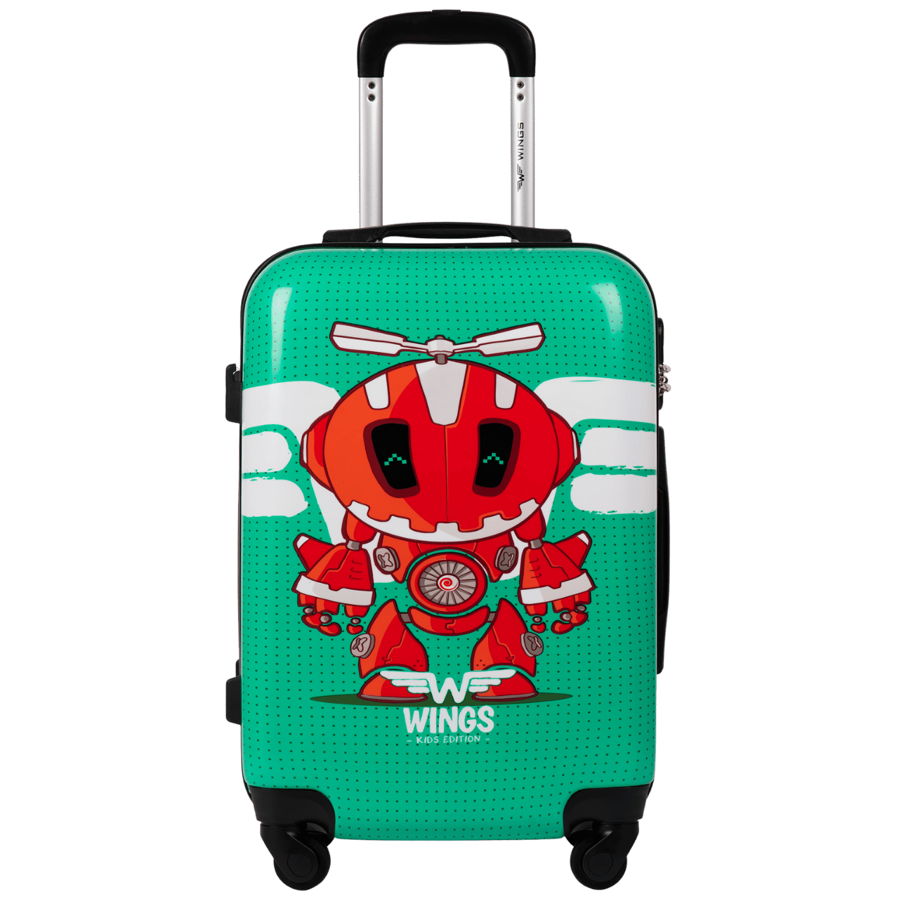 WALIZKA KIDS KABINOWA TWARDA WINGS GREEN ROBOT S 20" KIDS COLLECTION