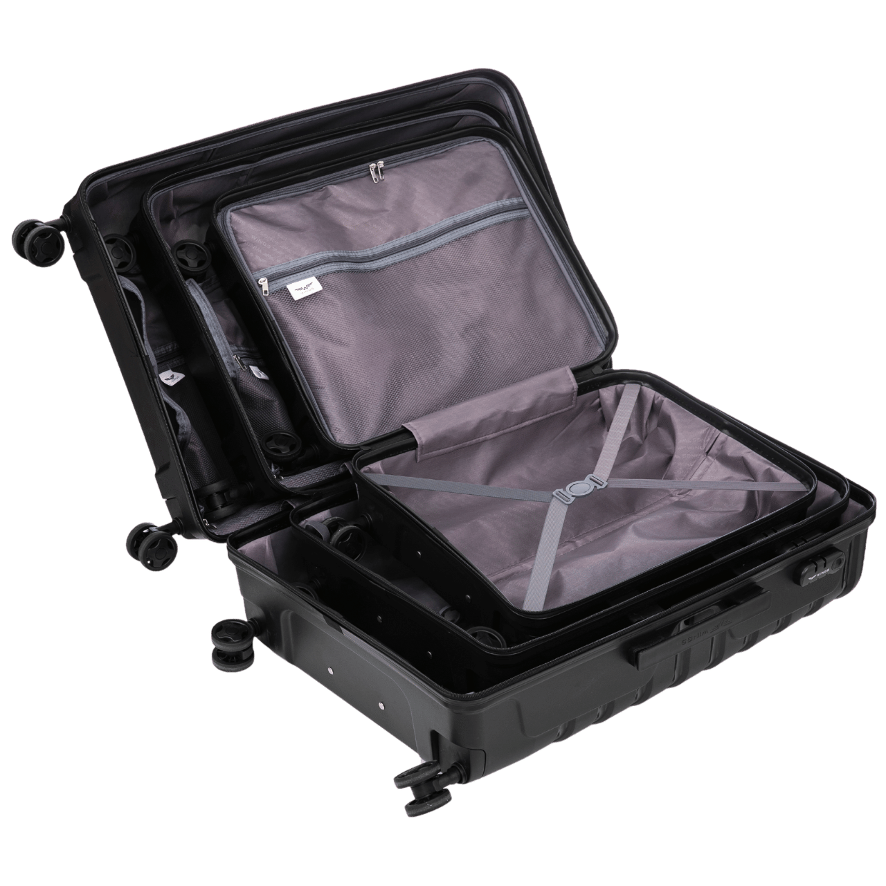 Zestaw 3 walizek Wings PHOENIX 2.0 polipropylen BLACK PHOENIX COLLECTION