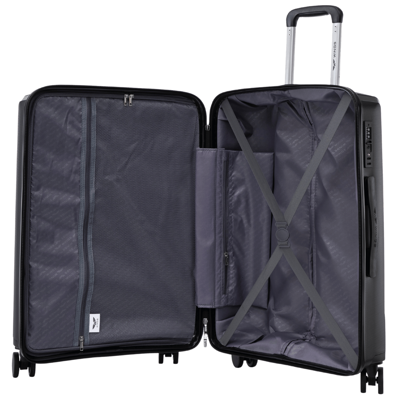 Mellemstor kuffert Wings COCKATIEL polypropylen 24" SORT