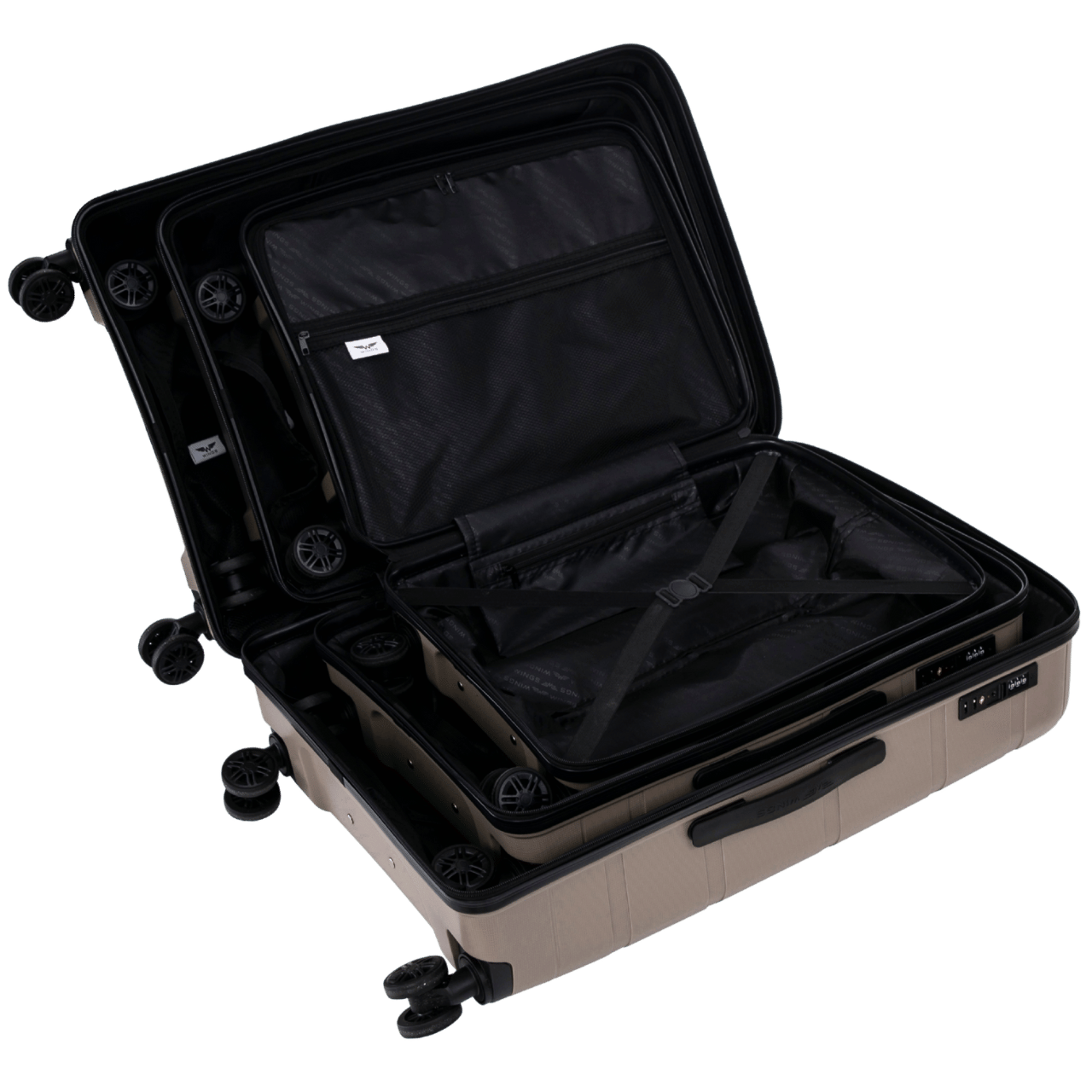 Komplet 3 walizek Wings HAWFINCH 2.0 polipropylen CHAMPAGNE HAWFINCH COLLECTION