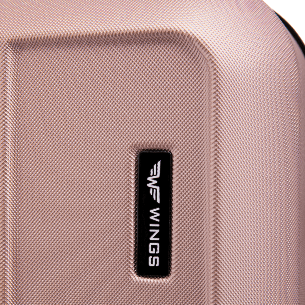 Set di 4 valigie WINGS HARRIER S M L + set da viaggio da 16” ROSE GOLD
