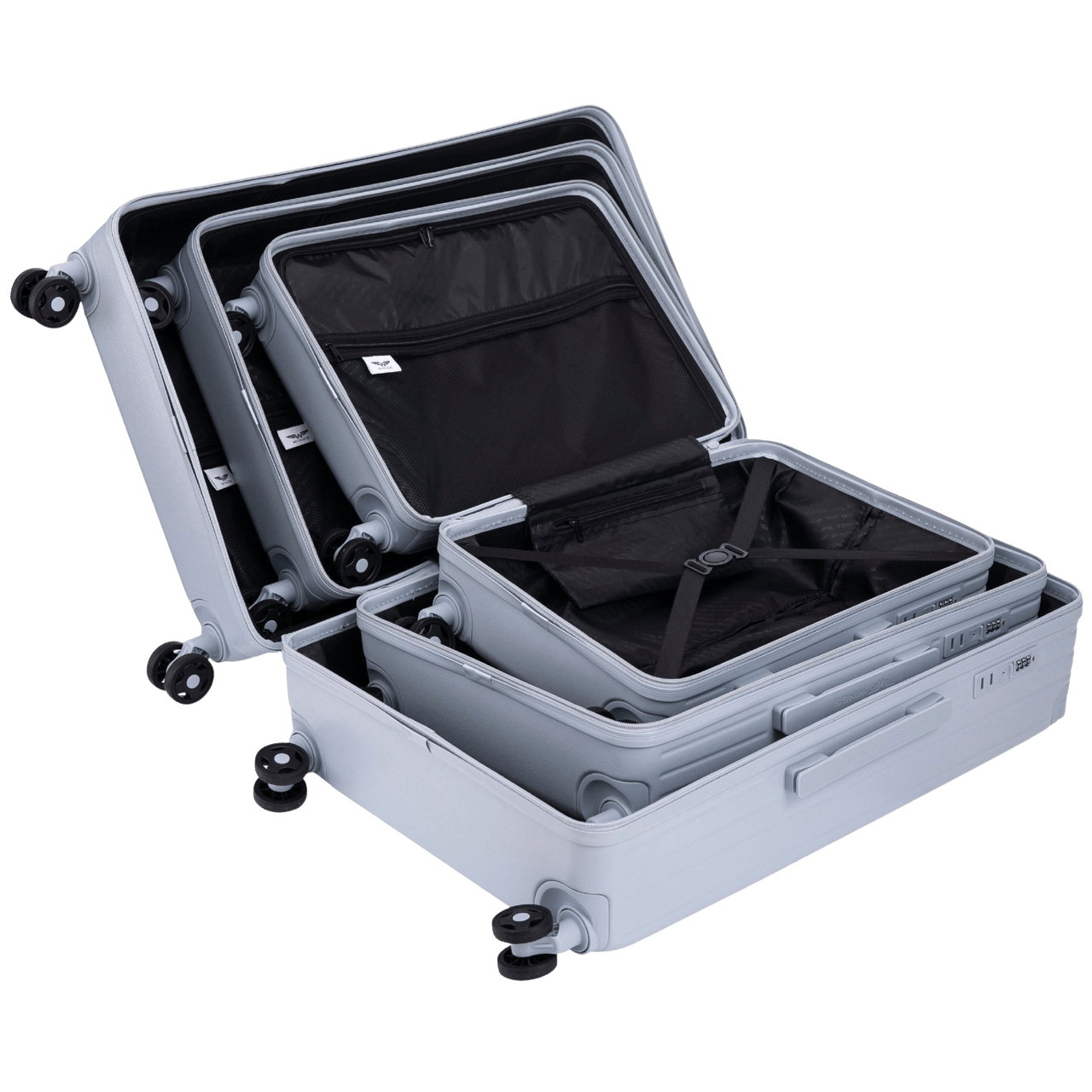 Waliză de cabină Wings ABS+ 20" personalizată ALBASTRU PASTEL MON CHERI