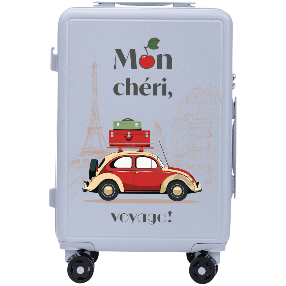 Waliză de cabină Wings ABS+ 20" personalizată ALBASTRU PASTEL MON CHERI