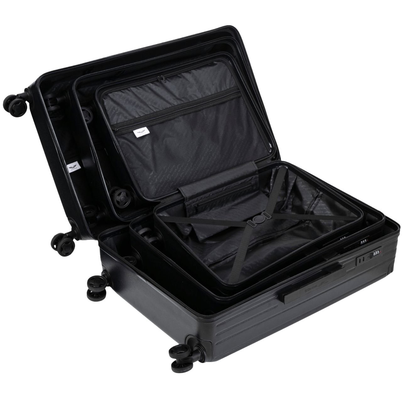 Srednja kofer Wings ABS+ 24" Customized CRNI ZEUS