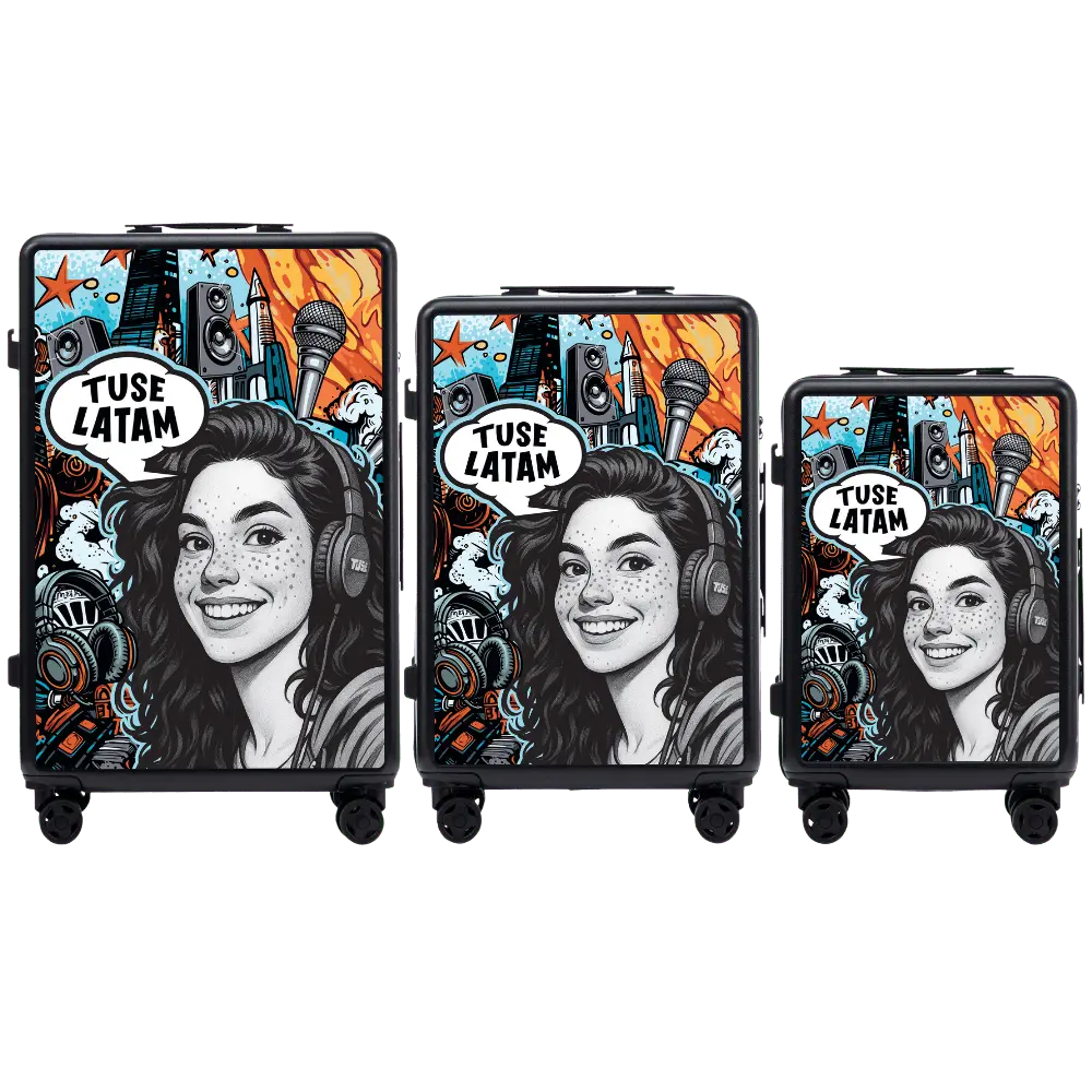 Komplet 3 WALIZEK Wings x TUSE Customized GIRL BLACK customized