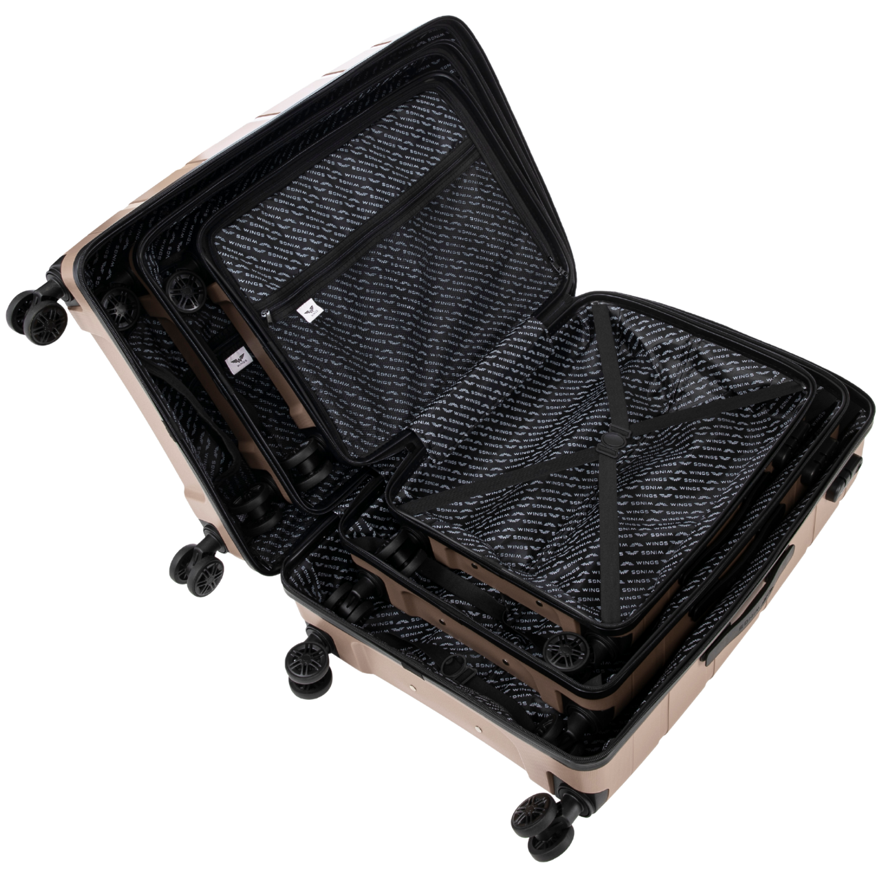 Súprava 3 kufrov Wings HAWFINCH 3.0 ŠAMPANSKÉ