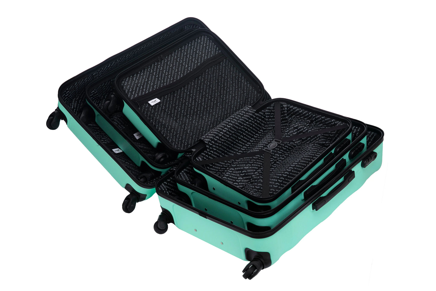 Komplet 3 WALIZEK Wings ABS+ VULTURE Light Green VULTURE COLLECTION