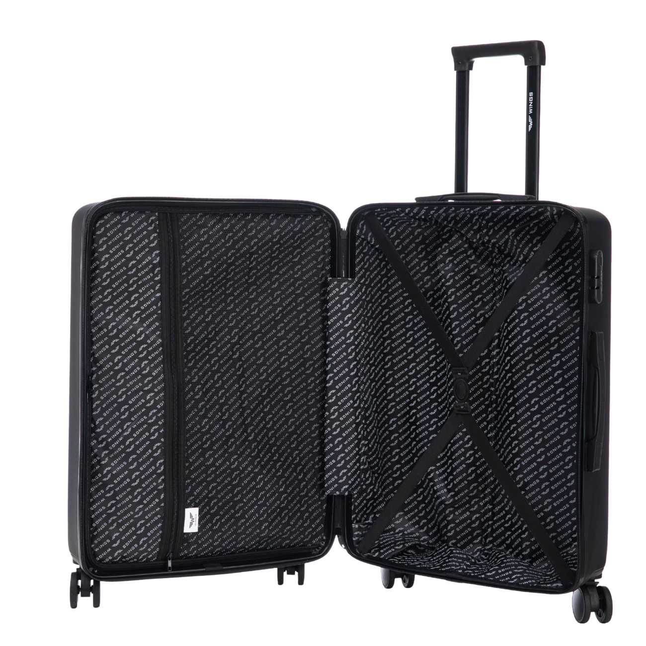 Μεσαία βαλίτσα Wings ABS+ COOT 24" Μαύρο