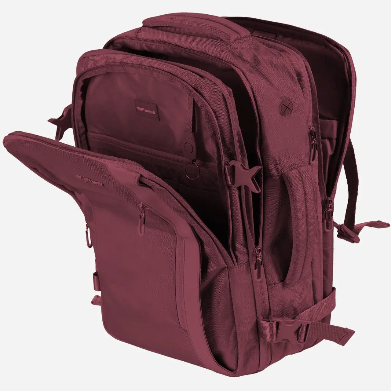 Zestaw plecak SKYLARK BURGUNDY i walizka kabinowa PHOENIX CHAMPAGNE 20" Mix & Match