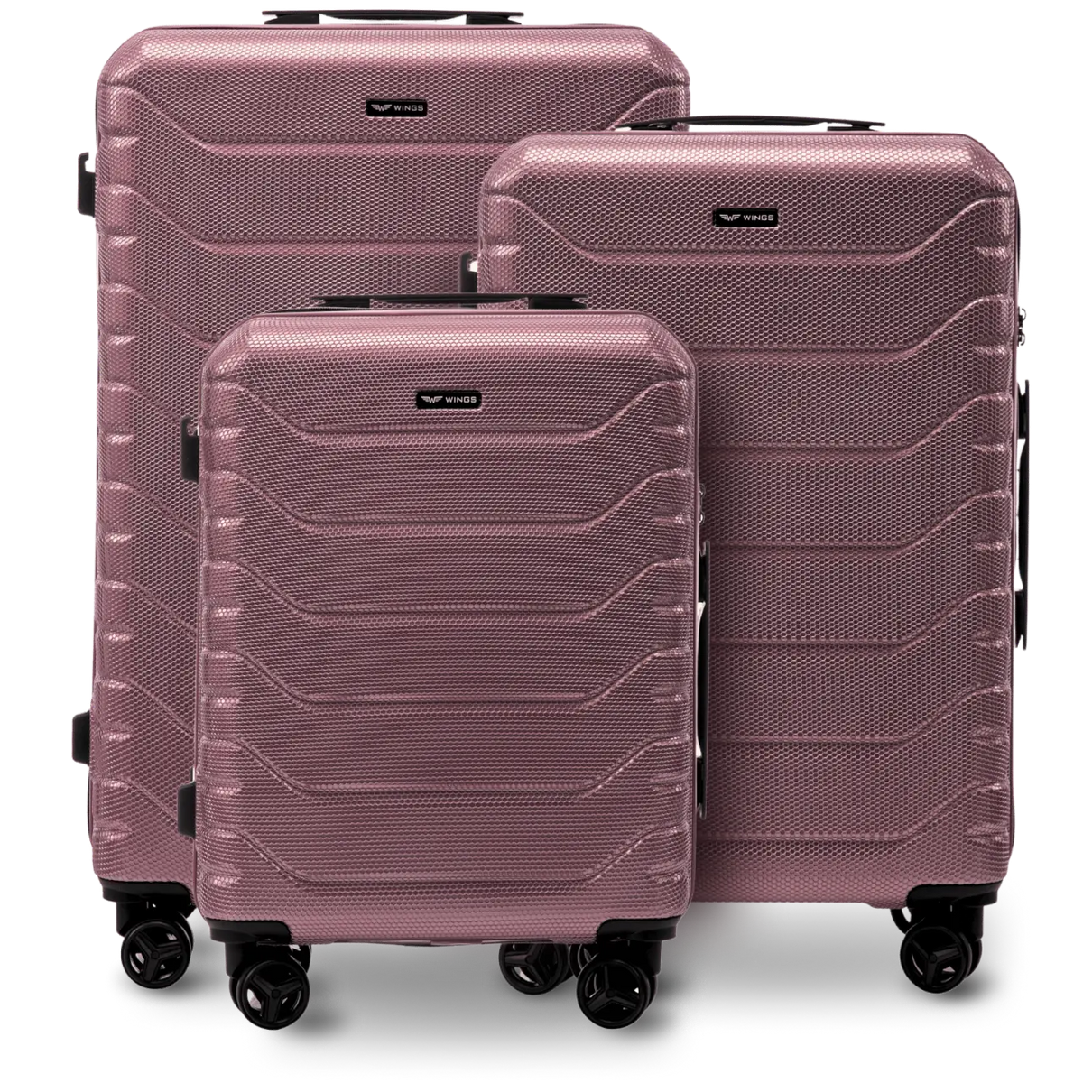Zestaw 3 walizek Wings CRAKE POLICARBON 100% ROSE GOLD CRAKE COLLECTION