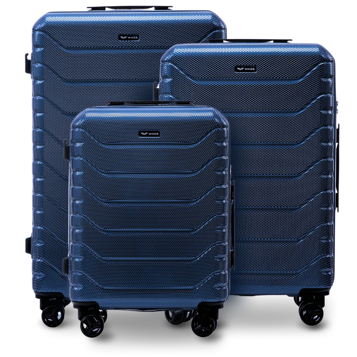 Zestaw 3 walizek Wings CRAKE POLICARBON 100% MIDDLE BLUE CRAKE COLLECTION