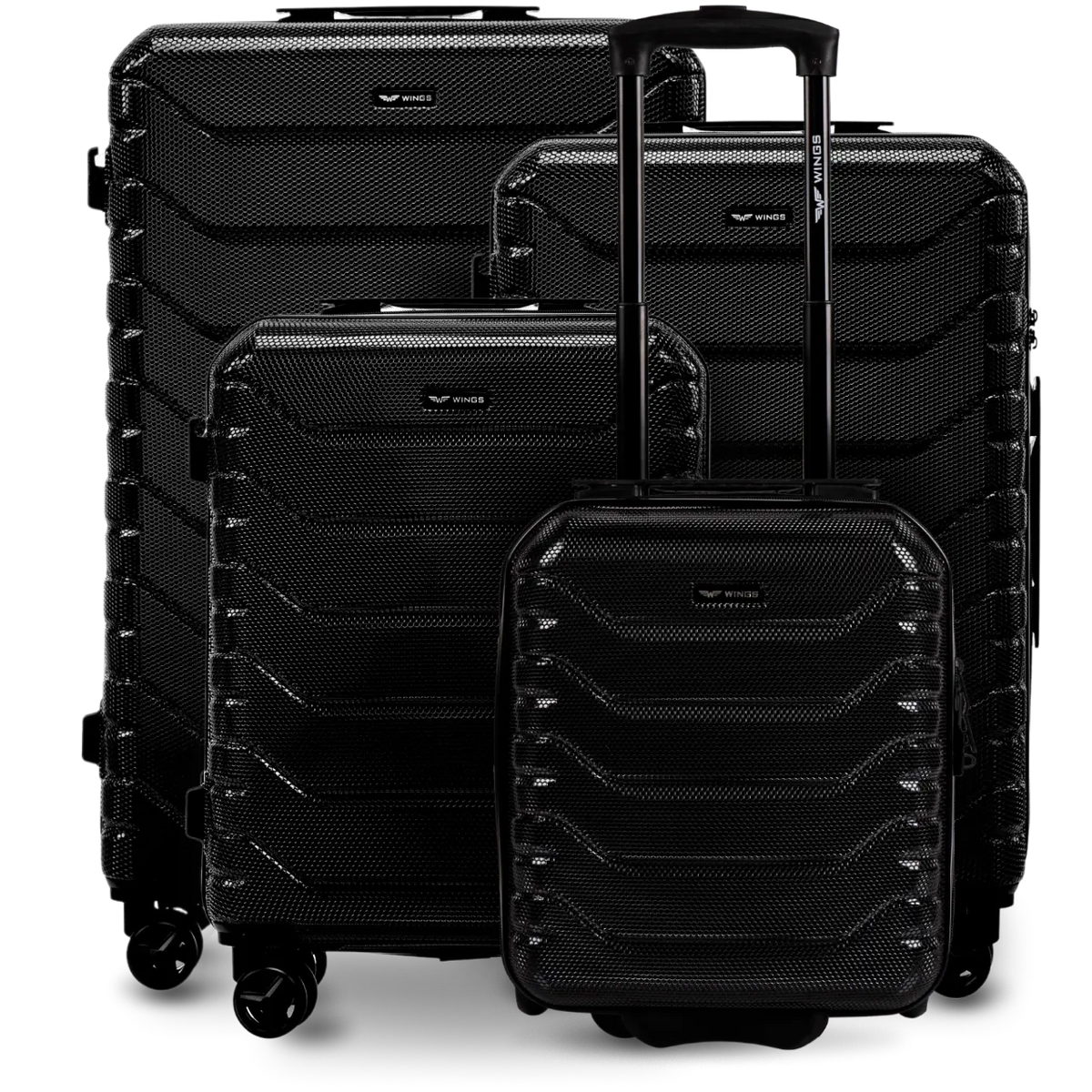 Zestaw 4 walizek Wings CRAKE POLICARBON 100% BLACK CRAKE COLLECTION