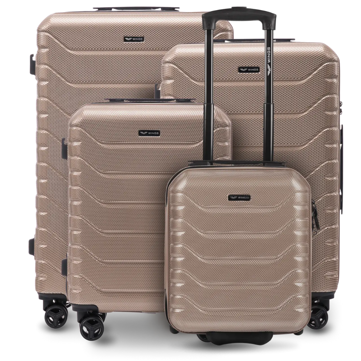 Zestaw 4 walizek Wings CRAKE POLICARBON 100% CHAMPAGNE CRAKE COLLECTION