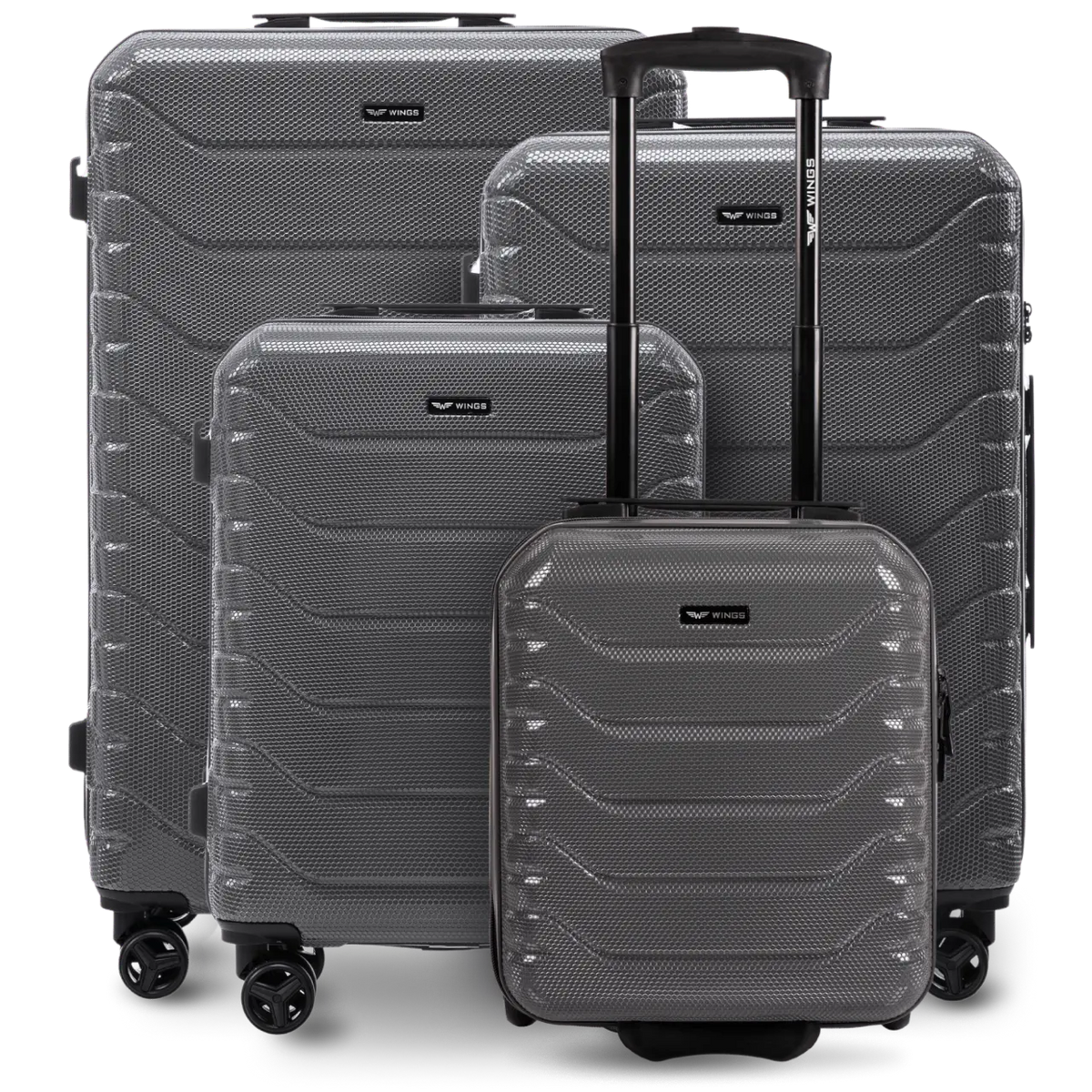 Zestaw 4 walizek Wings CRAKE POLICARBON 100% DARK GREY CRAKE COLLECTION