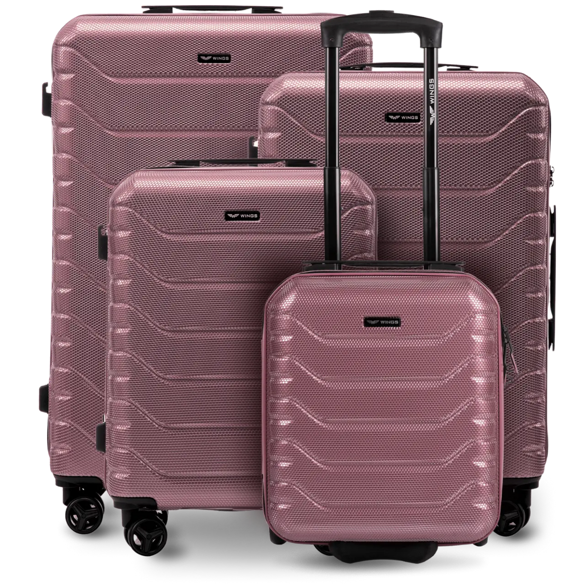 Zestaw 4 walizek Wings CRAKE POLICARBON 100% ROSE GOLD CRAKE COLLECTION