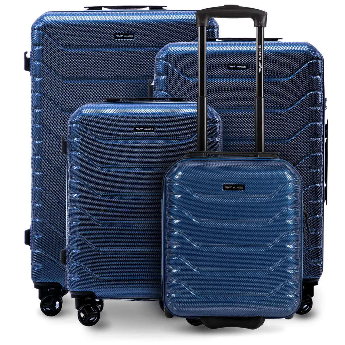 Zestaw 4 walizek Wings CRAKE POLICARBON 100% MIDDLE BLUE CRAKE COLLECTION