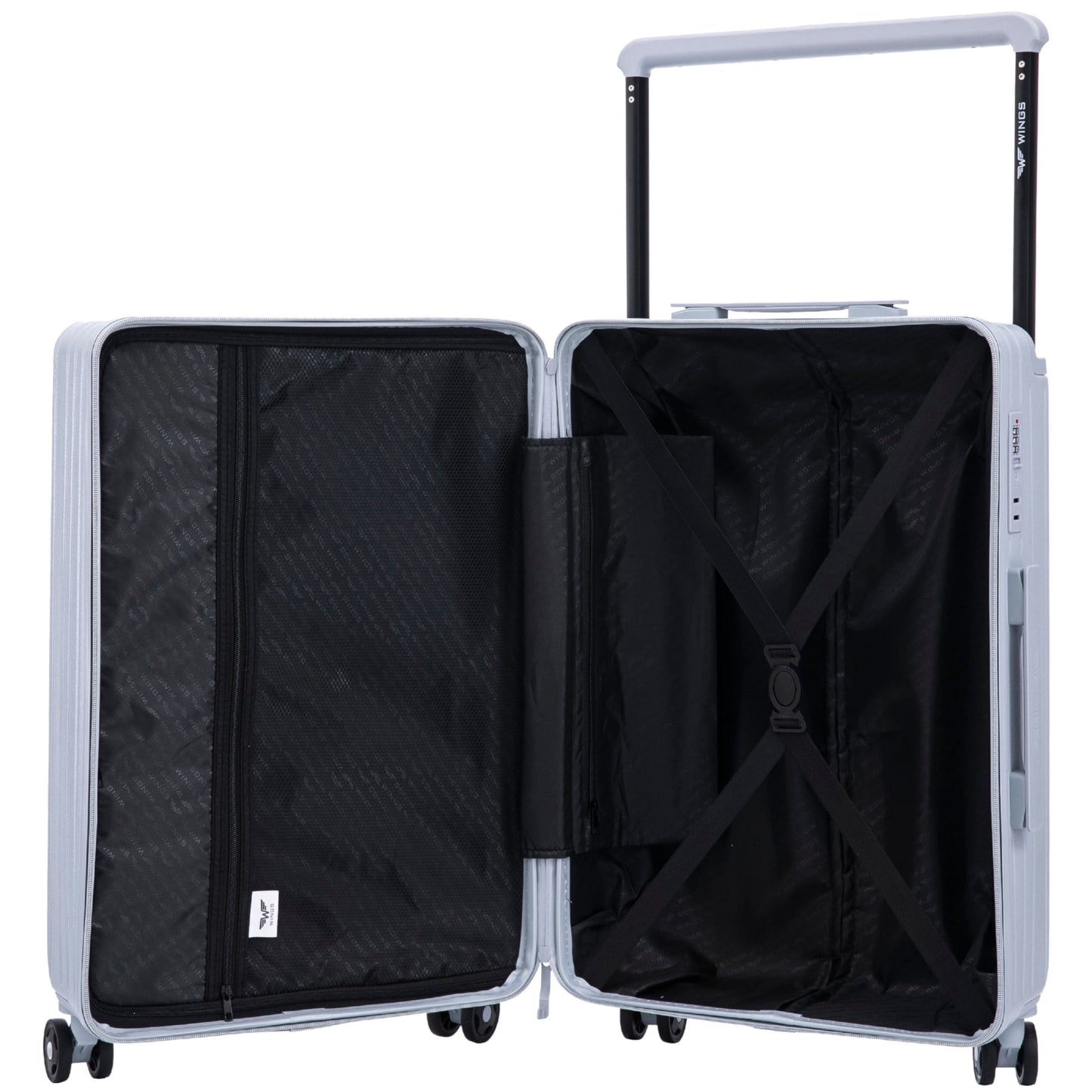 Куфар за ръчен багаж Wings ABS+ 20" Customized Черен ZEUS (1) (1) (1) (1)