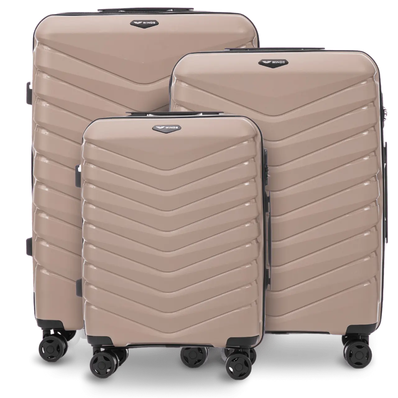 Zestaw 3 walizek Wings PHOENIX 2.0 polipropylen CHAMPAGNE PHOENIX COLLECTION