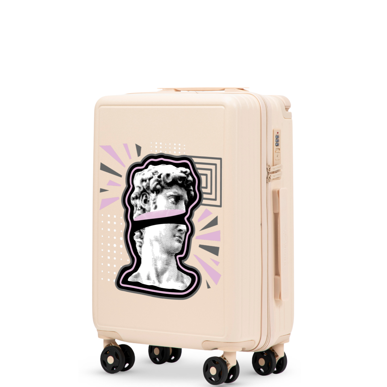 Waliză de cabină Wings ABS+ 20" personalizată DIRTY WHITE POPIERSIE