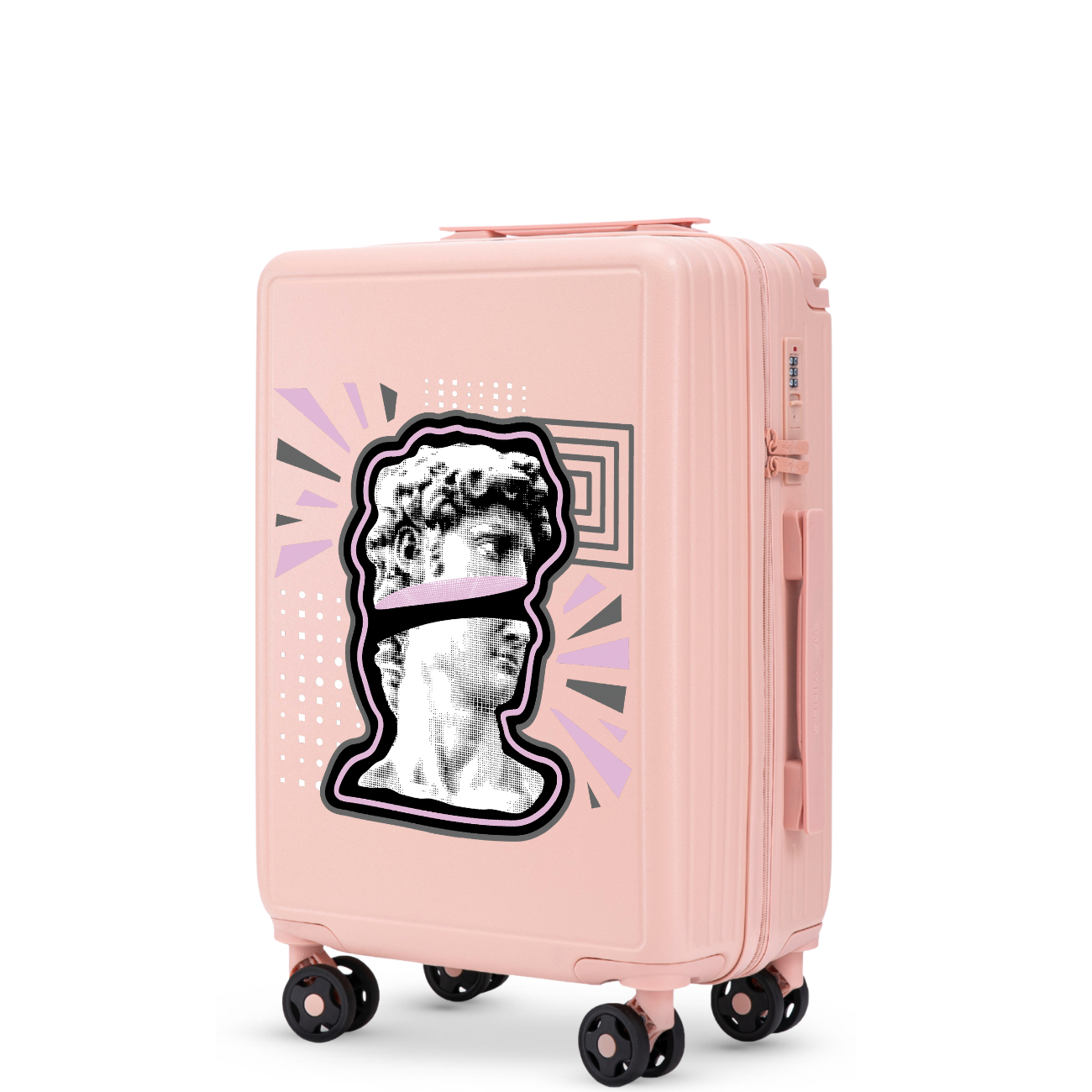 Waliză de cabină Wings ABS+ 20" personalizată ROZ SOFT POPIERSIE