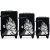 Комплект із 3 валіз Wings ABS+ Customized ЧОРНИЙ MEOW
