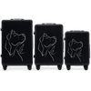 Komplet 3 kofera Wings ABS+ Customized BLACK DOG