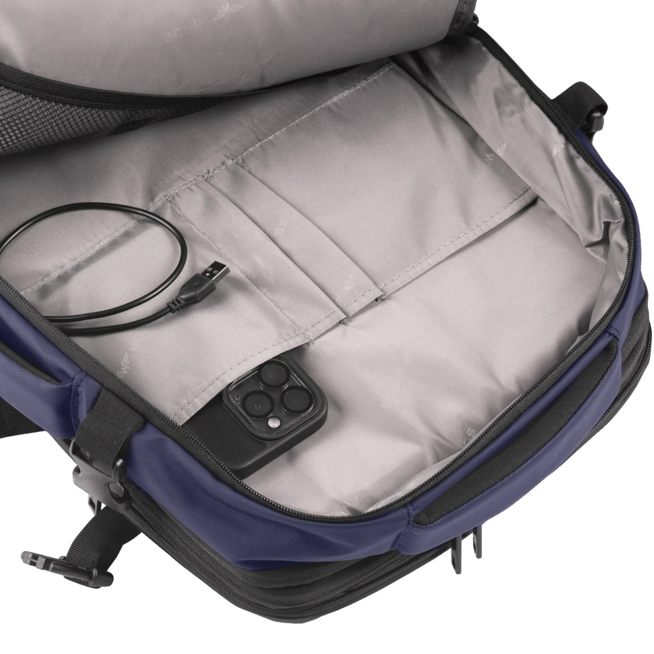 Wielofunkcyjny plecak z poszerzeniem VIREO 002 - BLUE VIREO COLLECTION