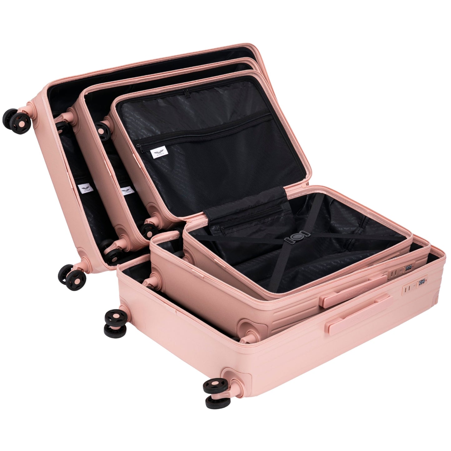 Kabínová batožina Wings ABS+ 20" SOFT PINK JAMNIK