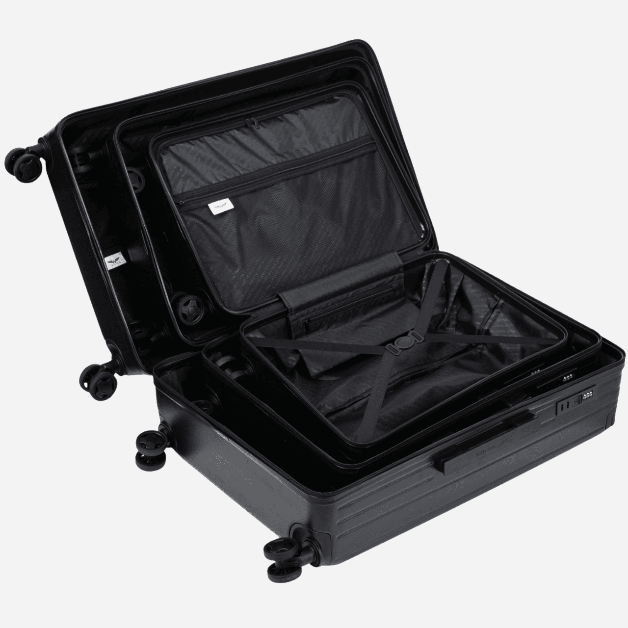 Kabínový kufor Wings ABS+ 20" Customized BLACK JAMNIK