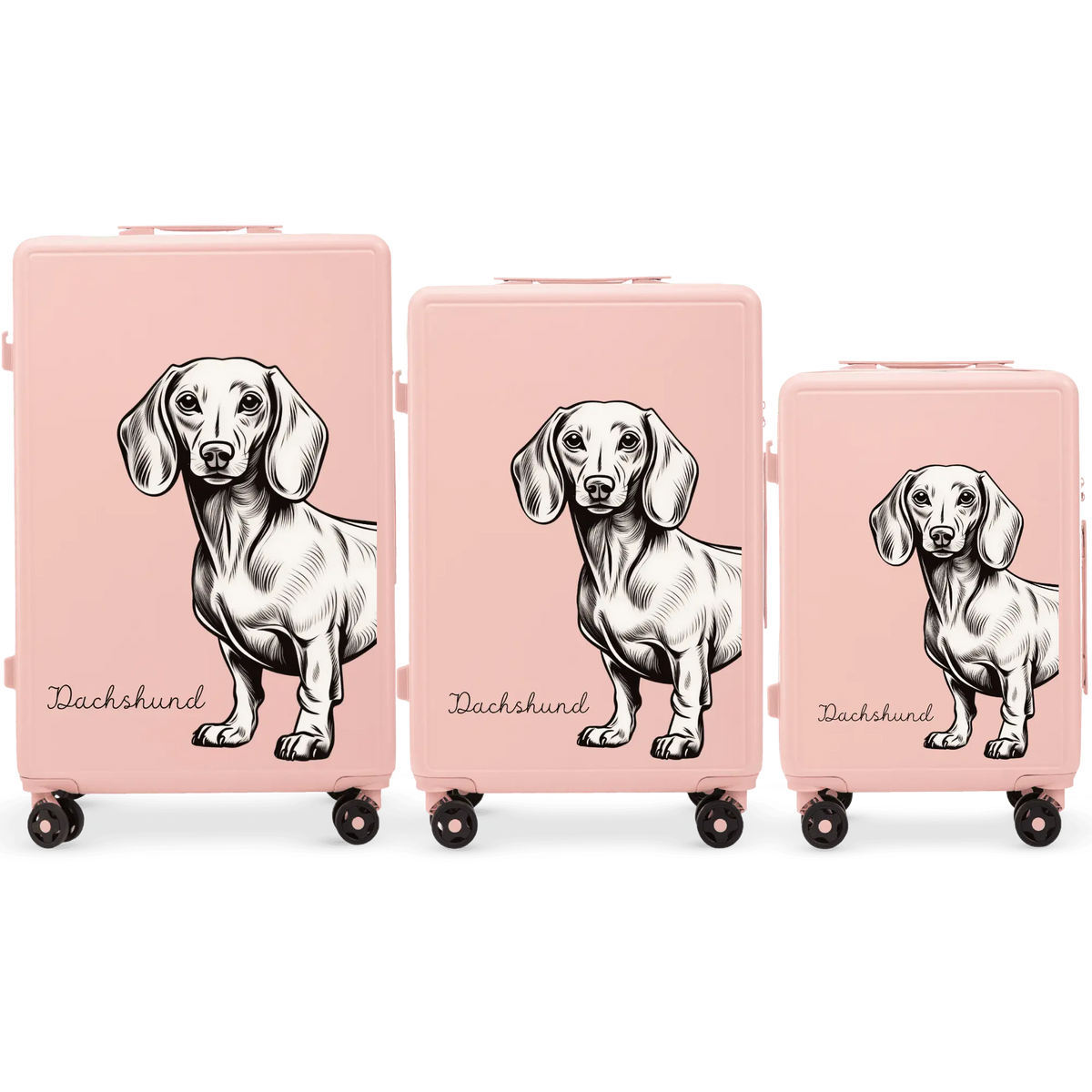 Komplet 3 WALIZEK Wings ABS+ Customized SOFT PINK JAMNIK customized