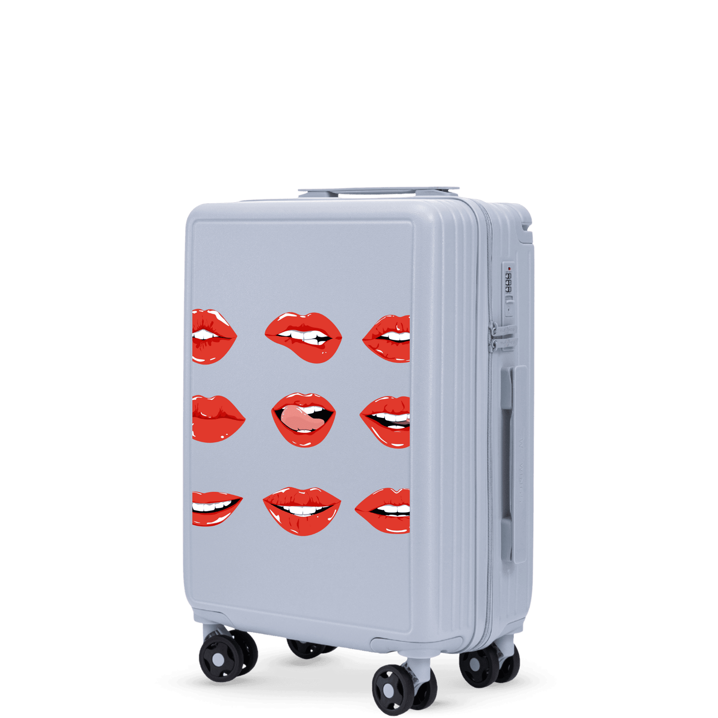 Waliză de cabină Wings ABS+ 20" Personalizată BUZE ALBASTRE PASTEL