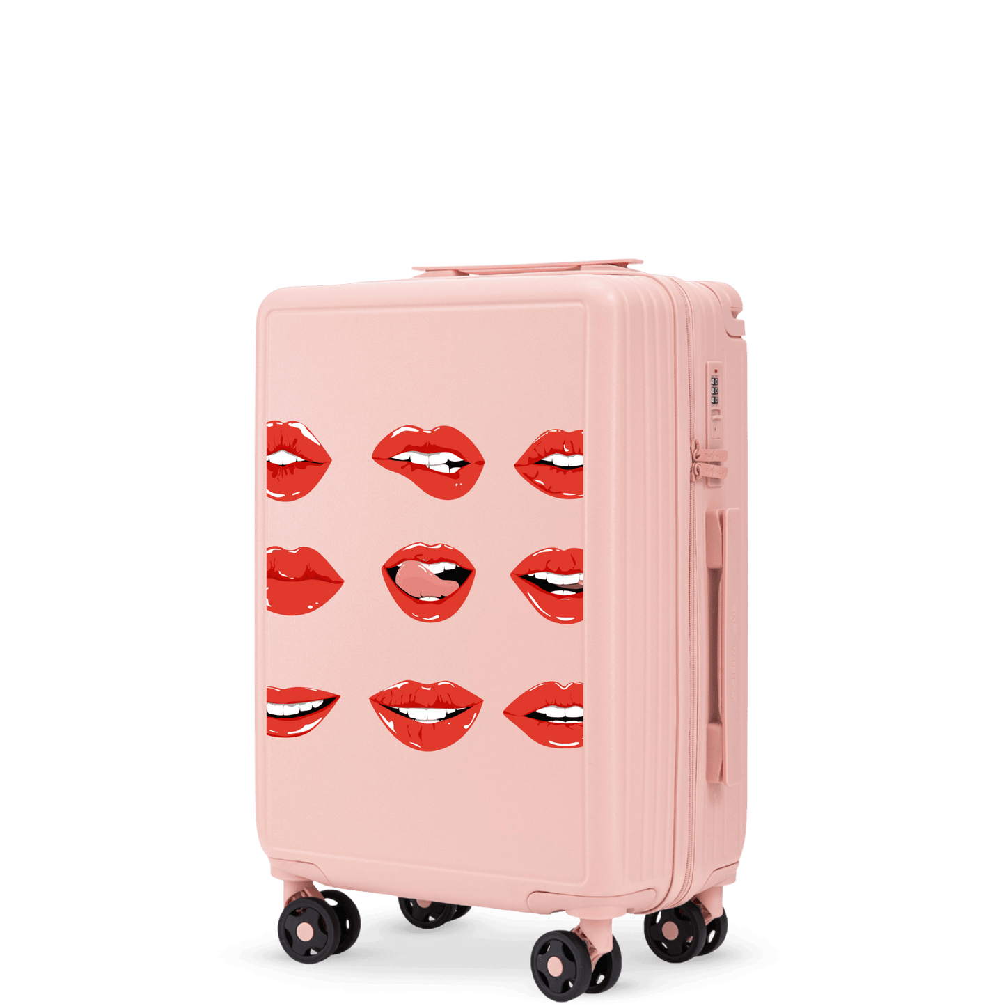 Walizka kabinowa Wings ABS+ 20" Customized SOFT PINK LIPS customized