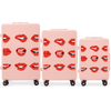 Komplet 3 kufrov Wings ABS+ Customized SOFT PINK LIPS