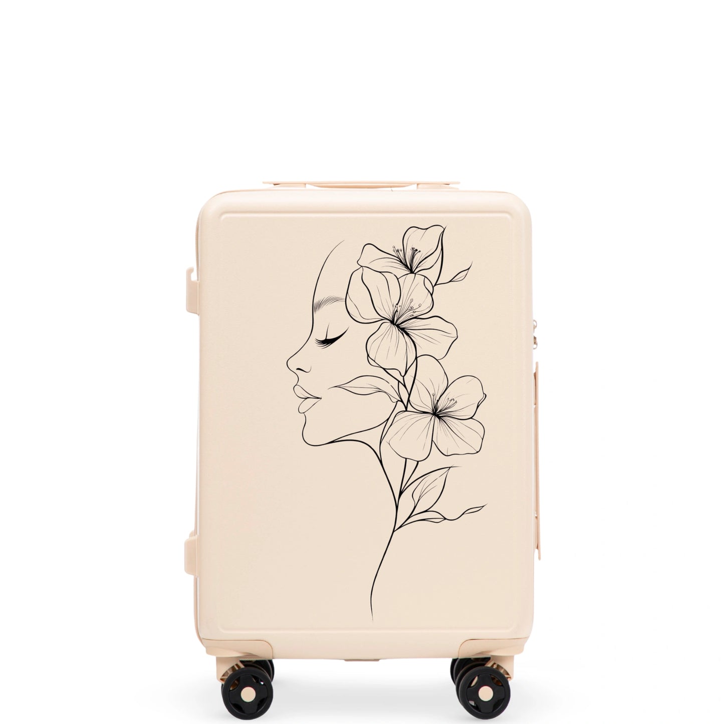 Waliză de cabină Wings ABS+ 20" Personalizată DIRTY WHITE FLOWER