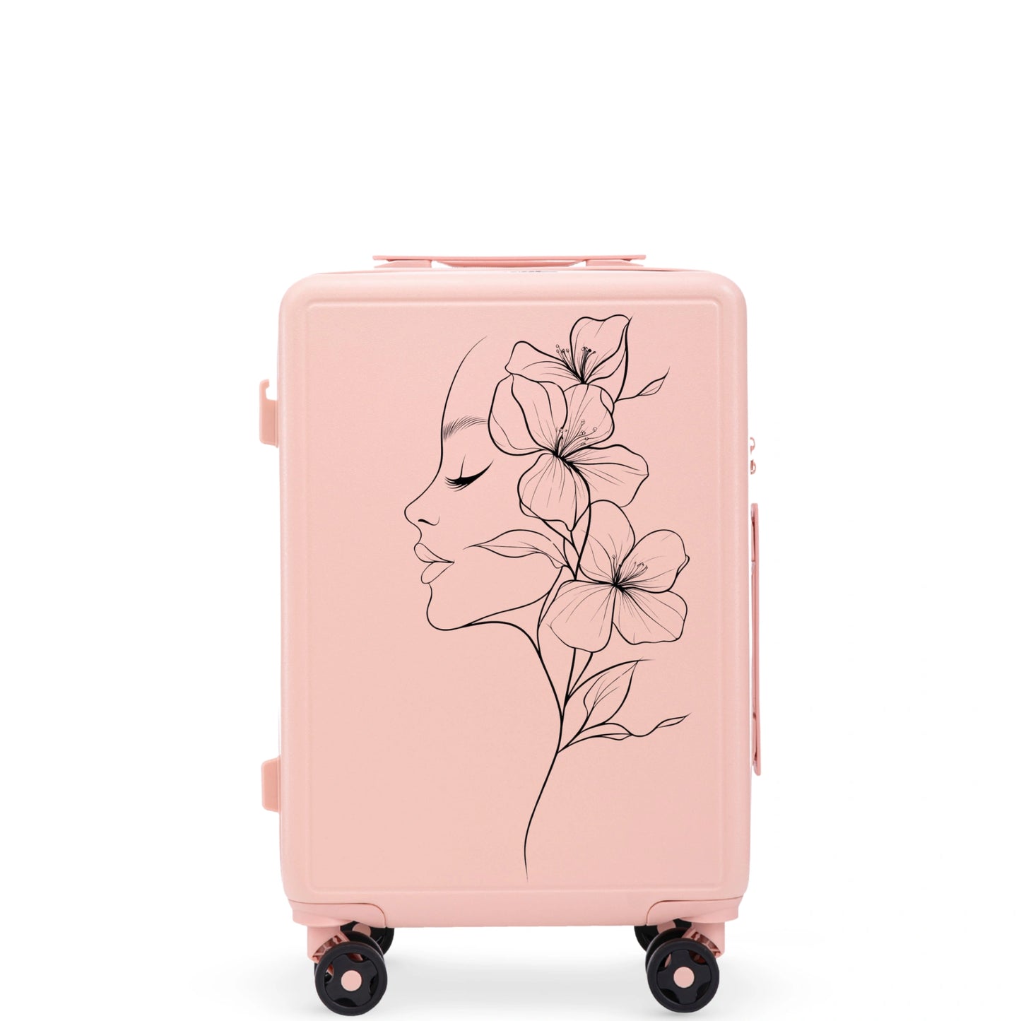 Walizka kabinowa Wings ABS+ 20" Customized SOFT PINK FLOWER customized