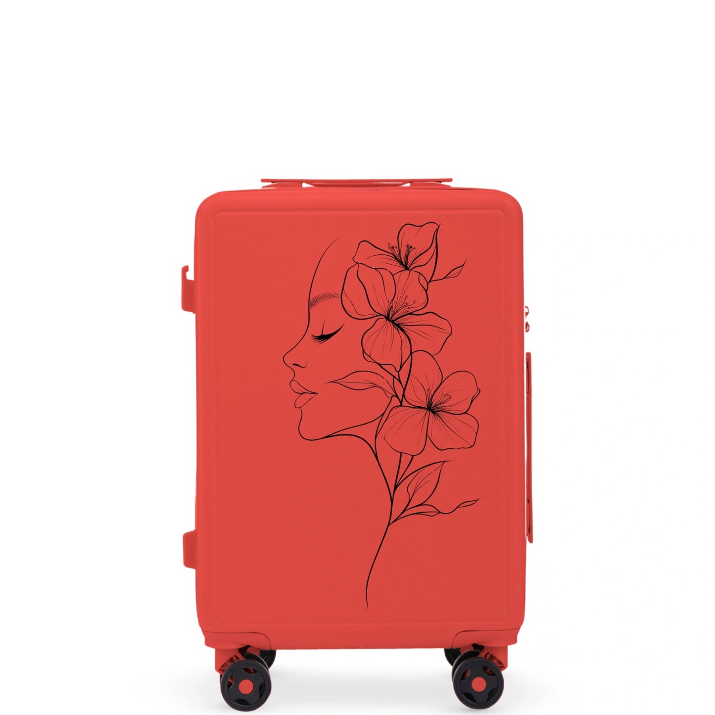 Walizka kabinowa Wings ABS+ 20" Customized RED FLOWER customized