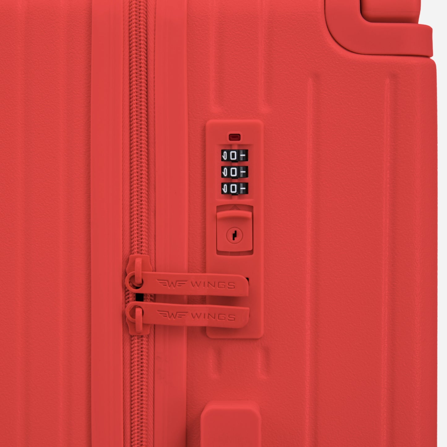 Кабинен куфар Wings ABS+ 20" Персонализиран ЧЕРВЕН ЦВЯТ