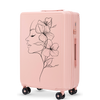 Keskikokoinen Wings ABS+ 24" räätälöity SOFT PINK FLOWER matkalaukku