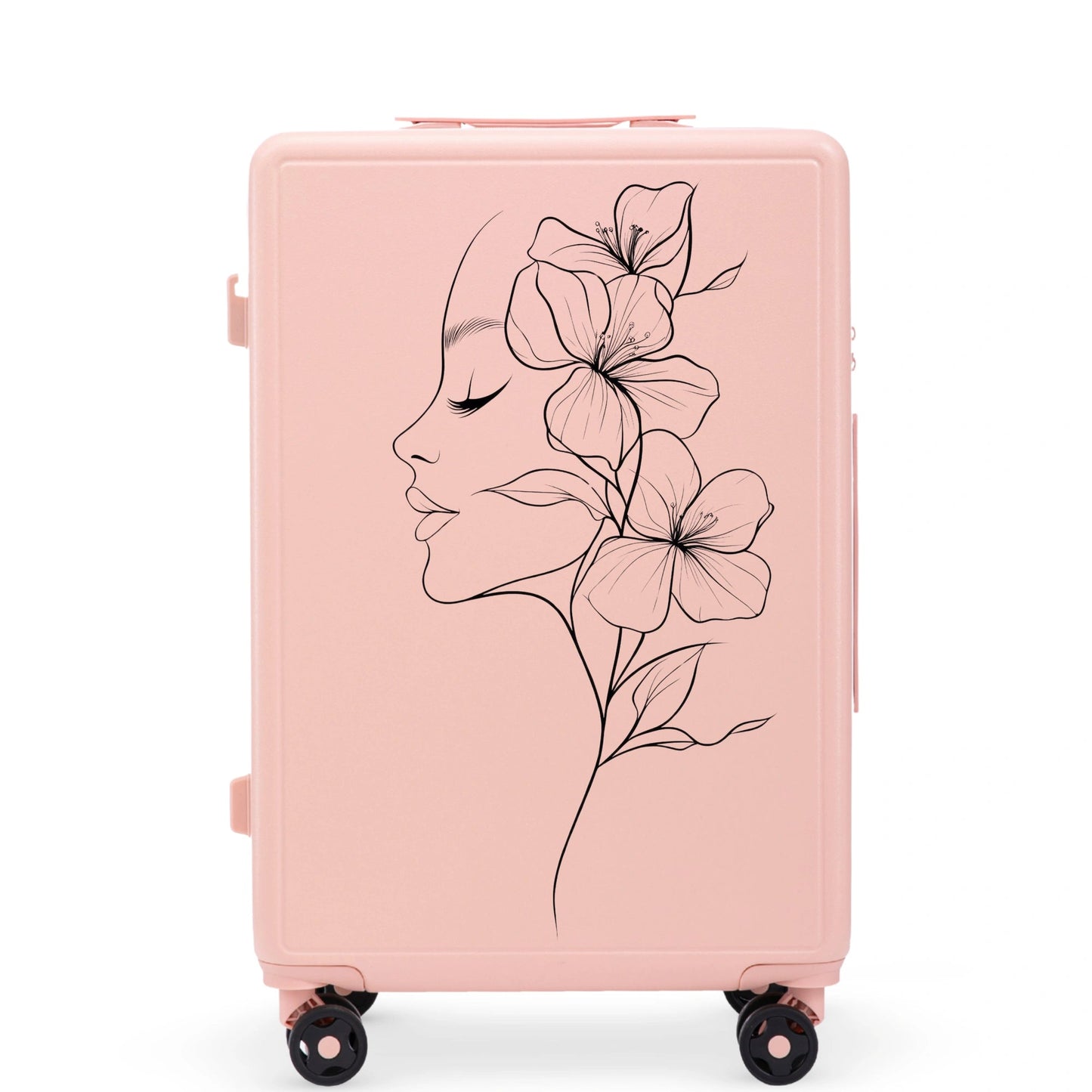 Walizka średnia Wings ABS+ 24" Customized SOFT PINK FLOWER customized