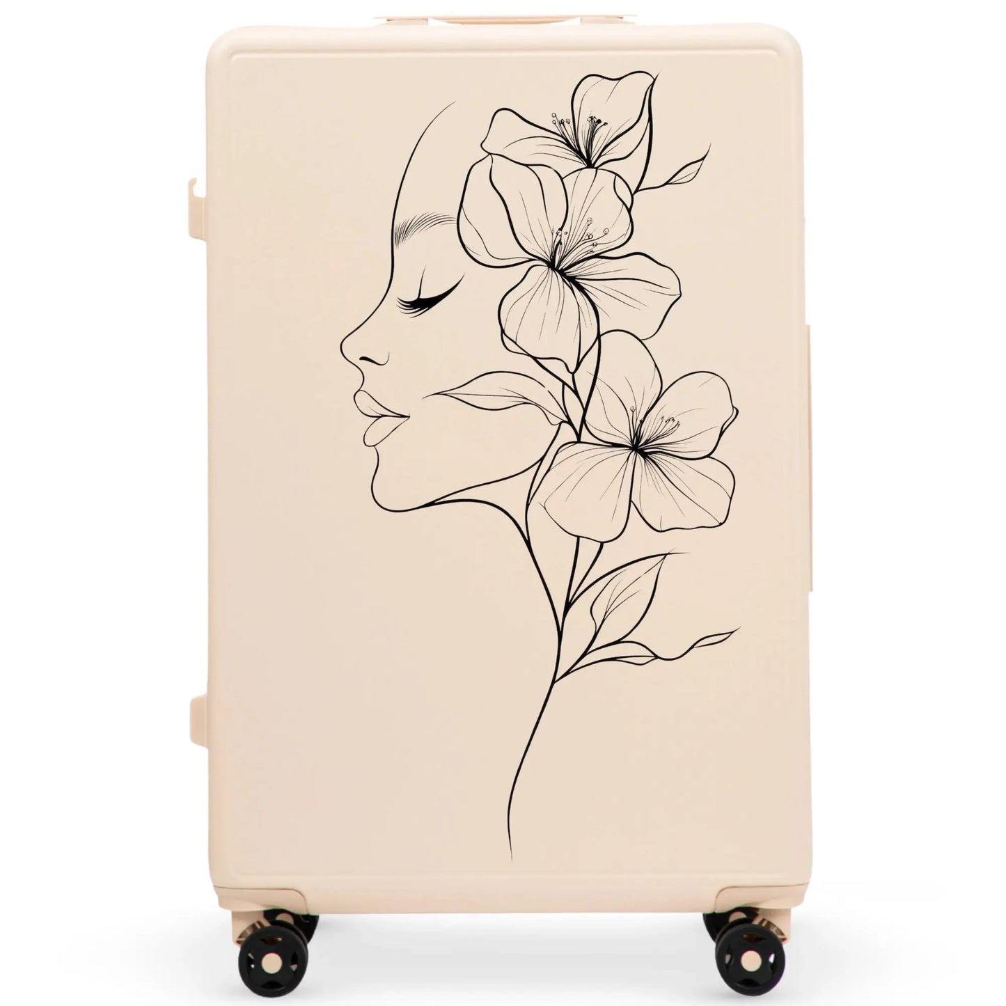 Walizka duża Wings ABS+ 28" Customized DIRTY WHITE FLOWER customized