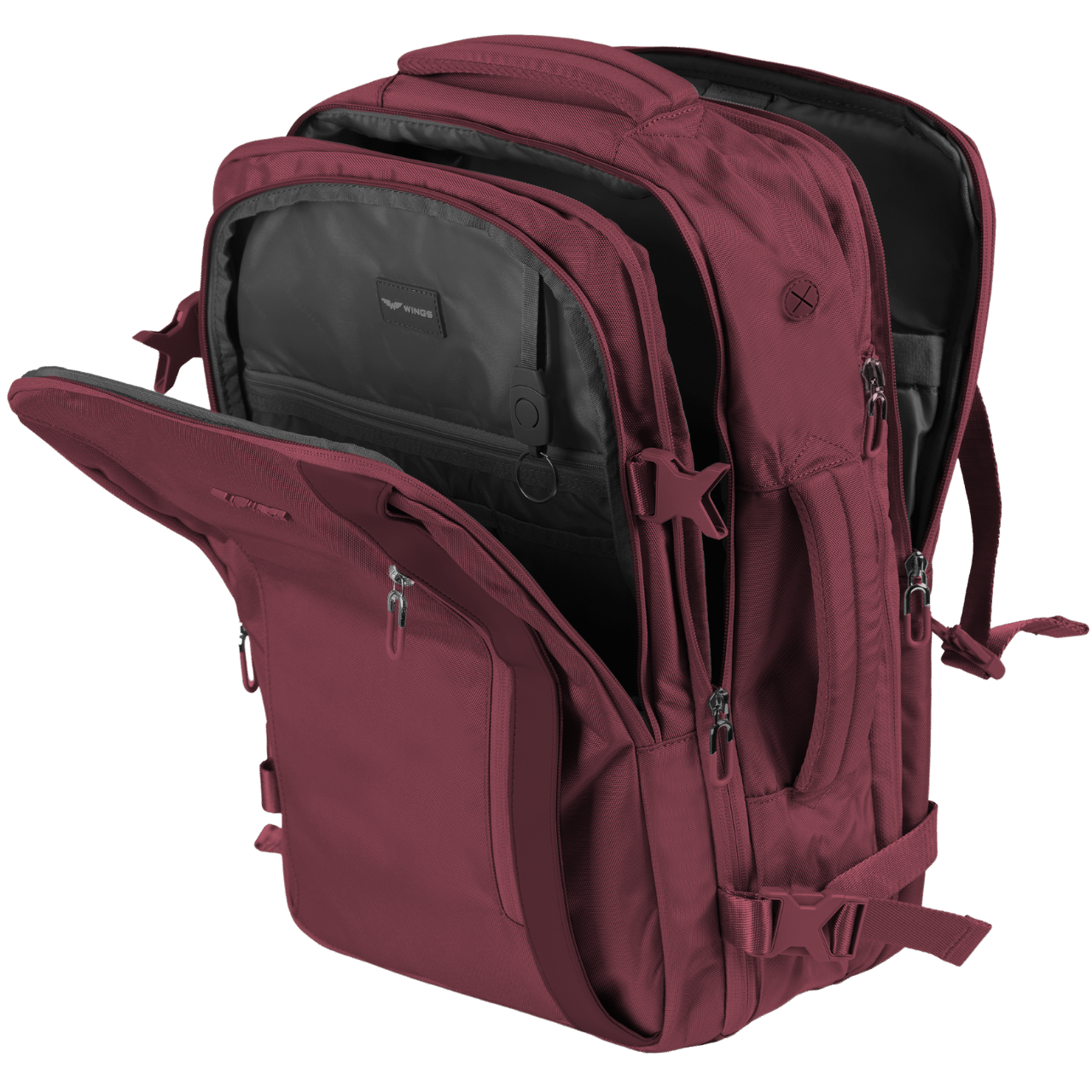 WINGS Plecak wielofunkcyjny SKYLARK poszerzany BURGUNDY SKYLARK COLLECTION