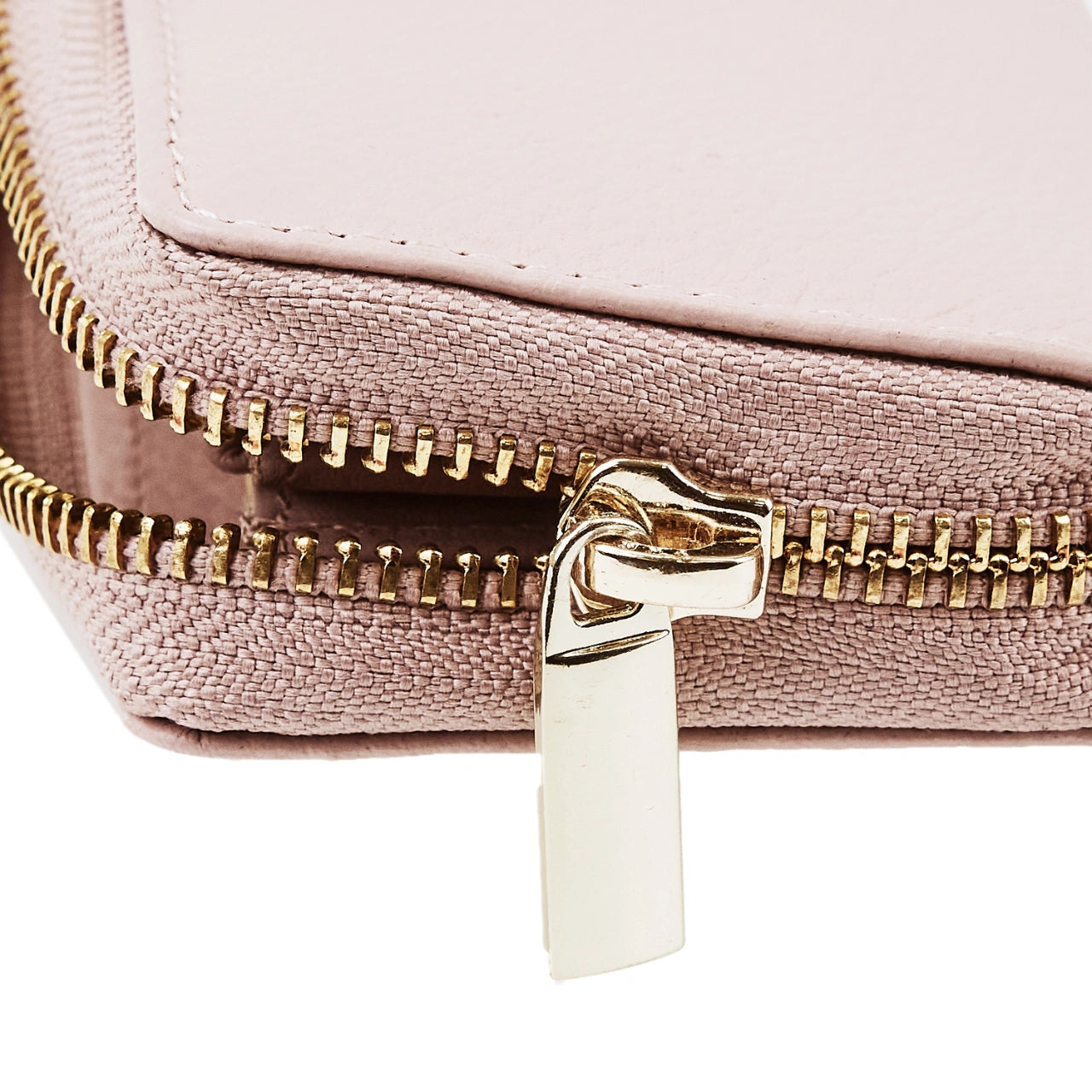 WINGS Малко дамско портмоне от естествена кожа с цип PINK