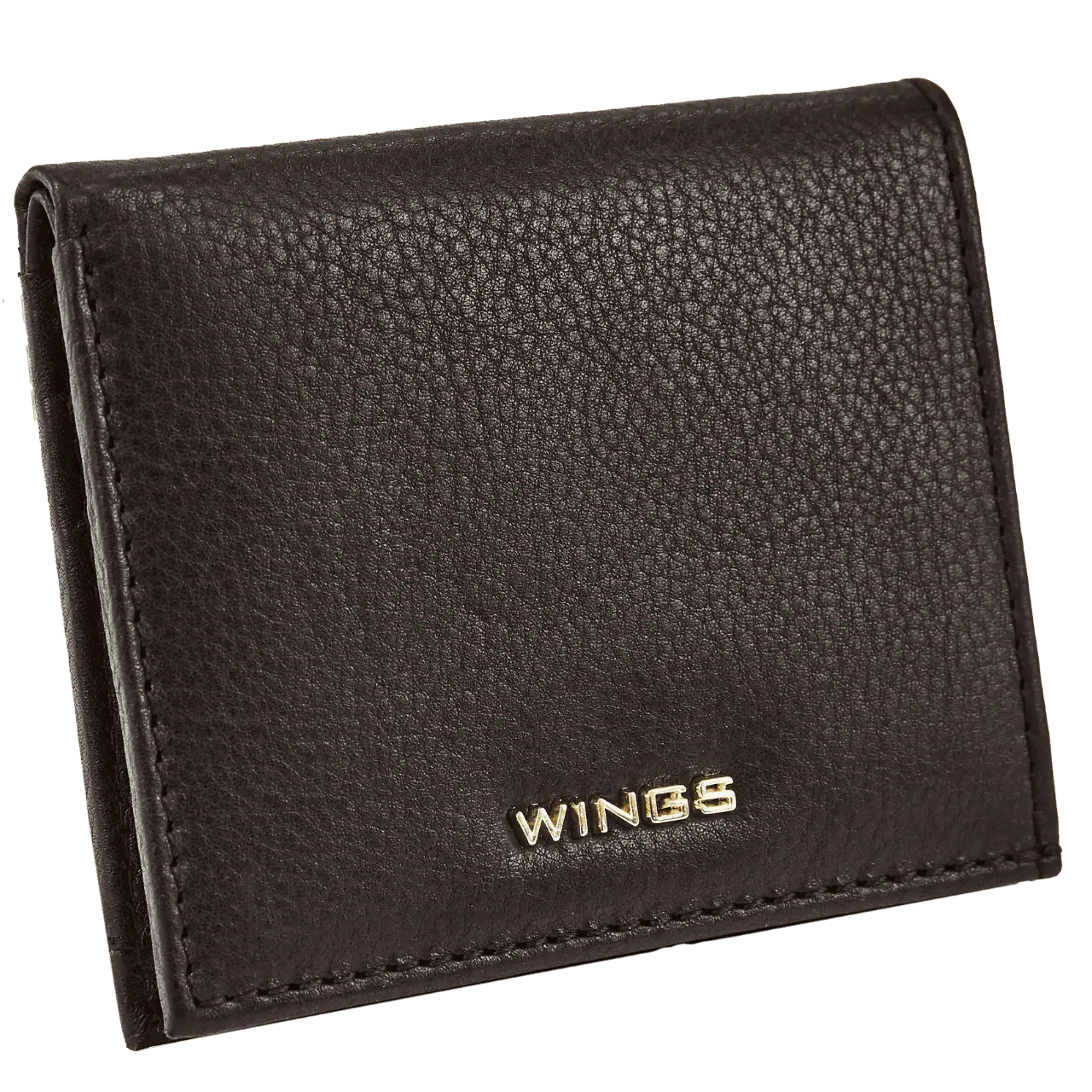 Mały portfel damski WINGS ze skóry naturalnej Black LEATHER COLLECTION